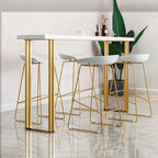 Glam White Wood Gold Iron Sled Bar Tables
