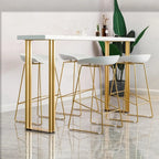 Glam White Wood Gold Iron Sled Bar Tables