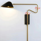 Black Metal Swing Arm Plug in Wall Sconce for Bedroom