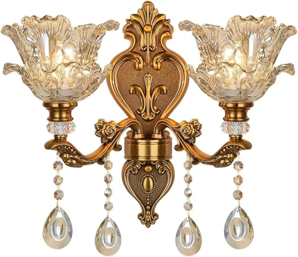 Antique Brass Geometric Indoor Wall Sconce