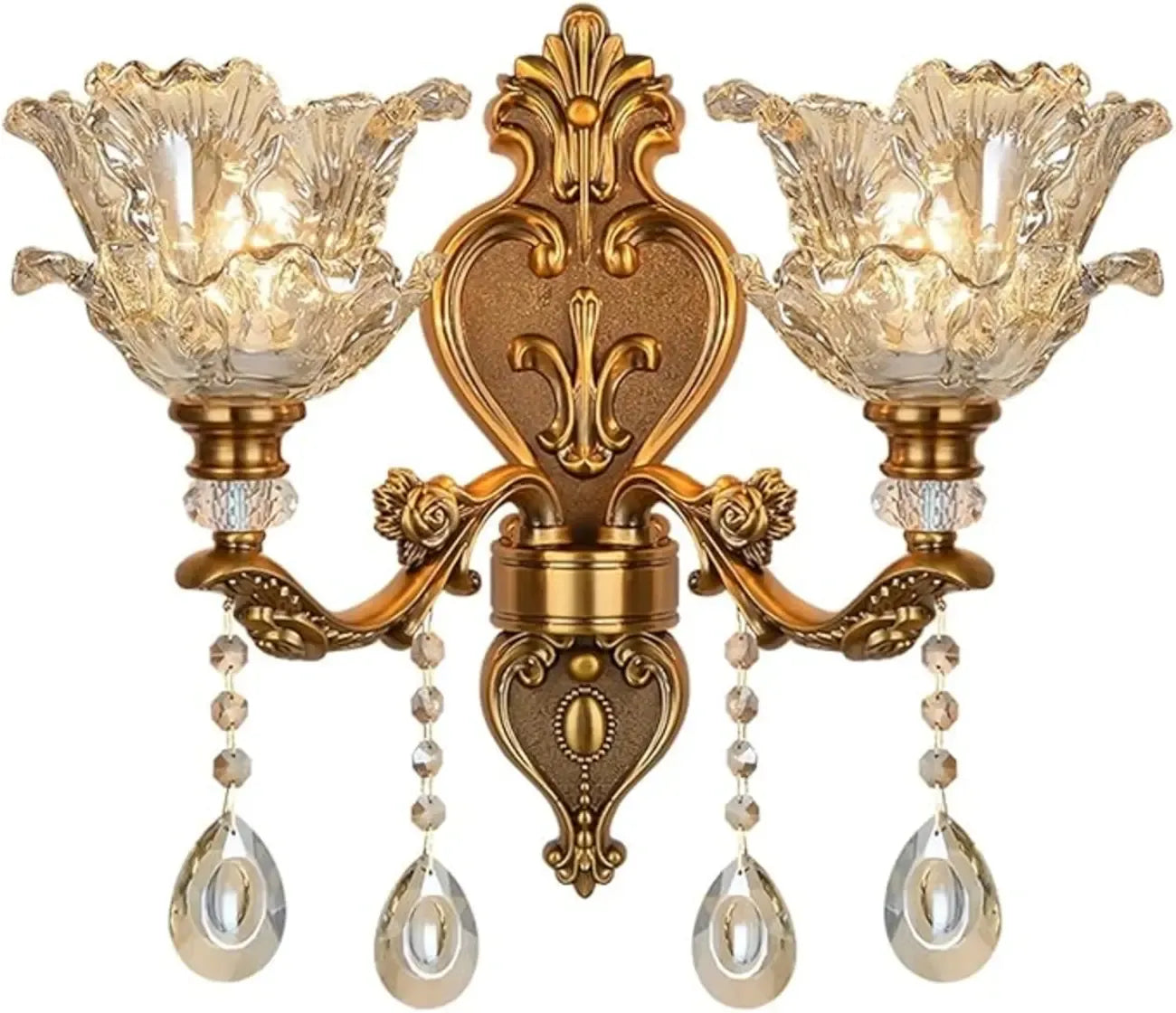 Antique Brass Geometric Indoor Wall Sconce