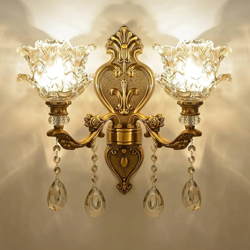 Antique Brass Geometric Indoor Wall Sconce