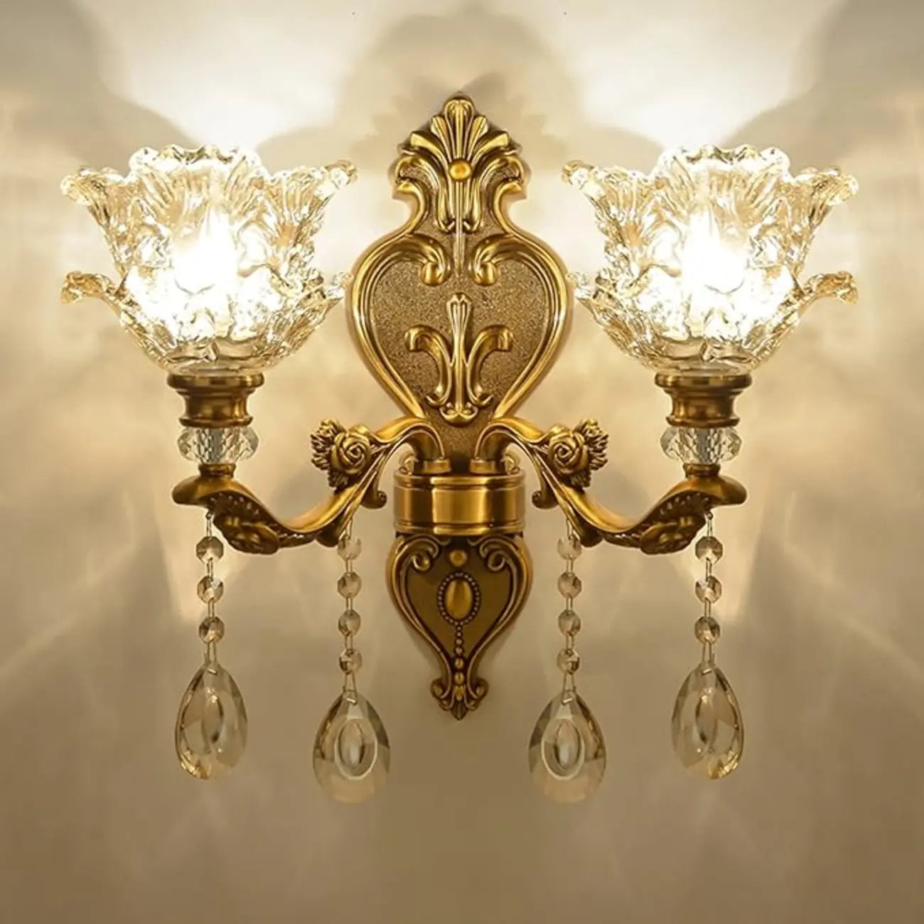 Antique Brass Geometric Indoor Wall Sconce