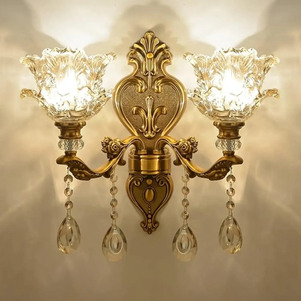 Antique Brass Geometric Indoor Wall Sconce