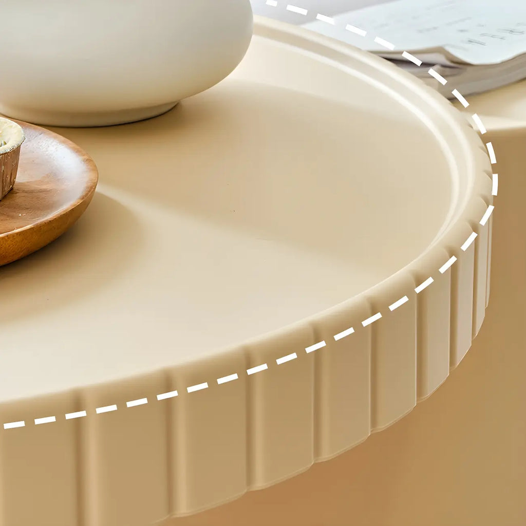 Extendable Acrylic Round Nesting Coffee Table with Tray Top