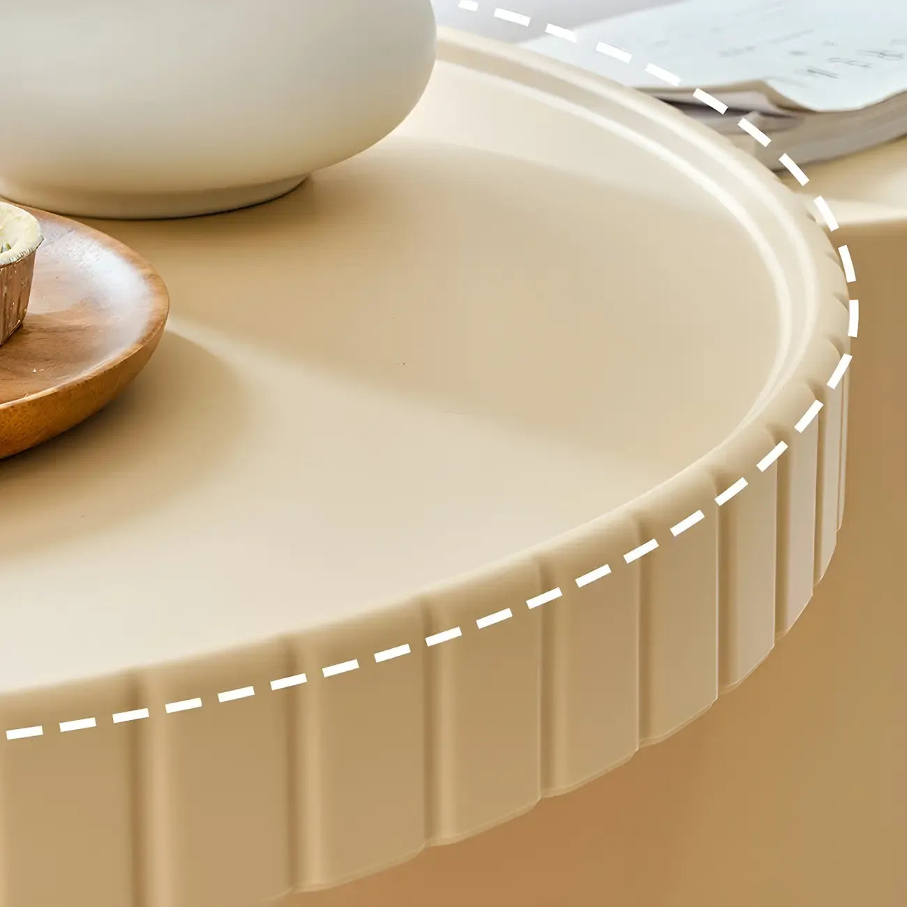Extendable Acrylic Round Nesting Coffee Table with Tray Top