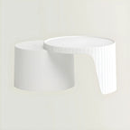 Extendable Acrylic Round Nesting Coffee Table with Tray Top