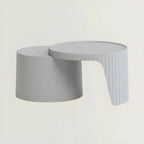 Extendable Acrylic Round Nesting Coffee Table with Tray Top