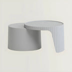 Extendable Acrylic Round Nesting Coffee Table with Tray Top
