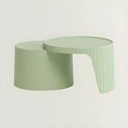 Extendable Acrylic Round Nesting Coffee Table with Tray Top