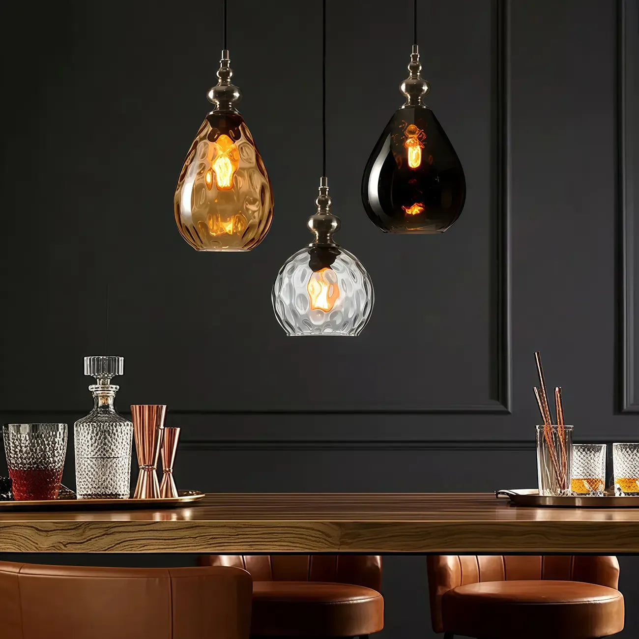 Dune Color Glass Drop Pendant Light for Home Decor