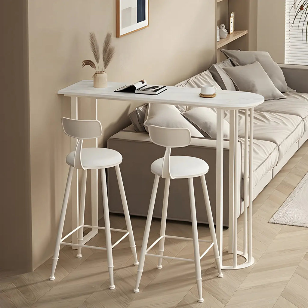 Modern Free Form White Stone Iron Base Bar Tables
