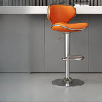 Leather Cushioned Saddle Swivel Adjustable Bar Stool