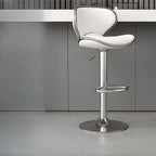 Leather Cushioned Saddle Swivel Adjustable Bar Stool