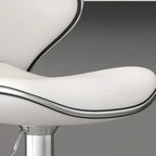Leather Cushioned Saddle Swivel Adjustable Bar Stool