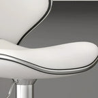 Leather Cushioned Saddle Swivel Adjustable Bar Stool