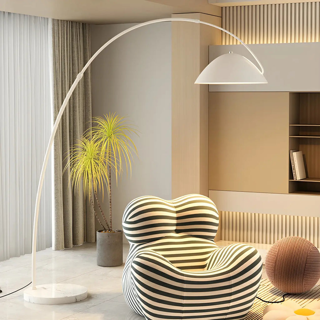 Large Modern Minimalist Adjustable Metal Arc Dome Floor Lamp