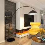 Large Modern Minimalist Adjustable Metal Arc Dome Floor Lamp