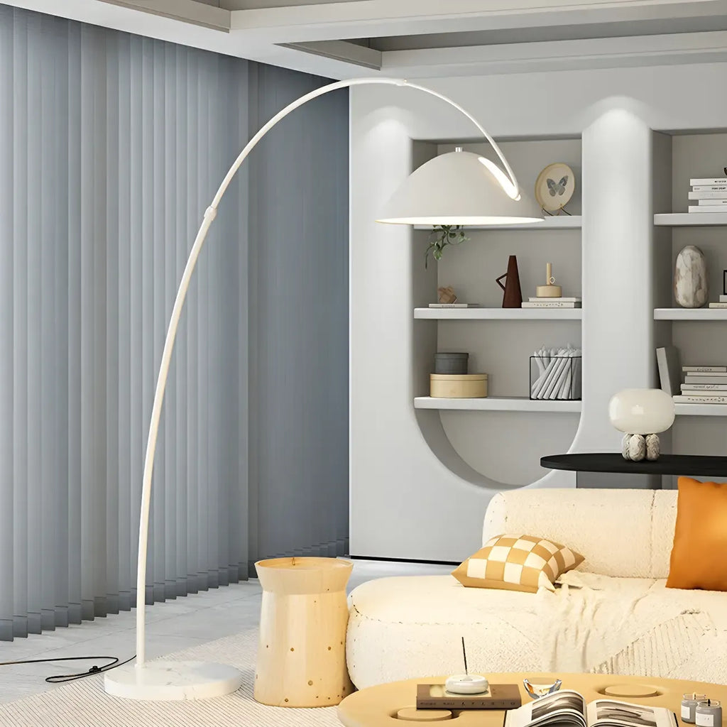 Large Modern Minimalist Adjustable Metal Arc Dome Floor Lamp