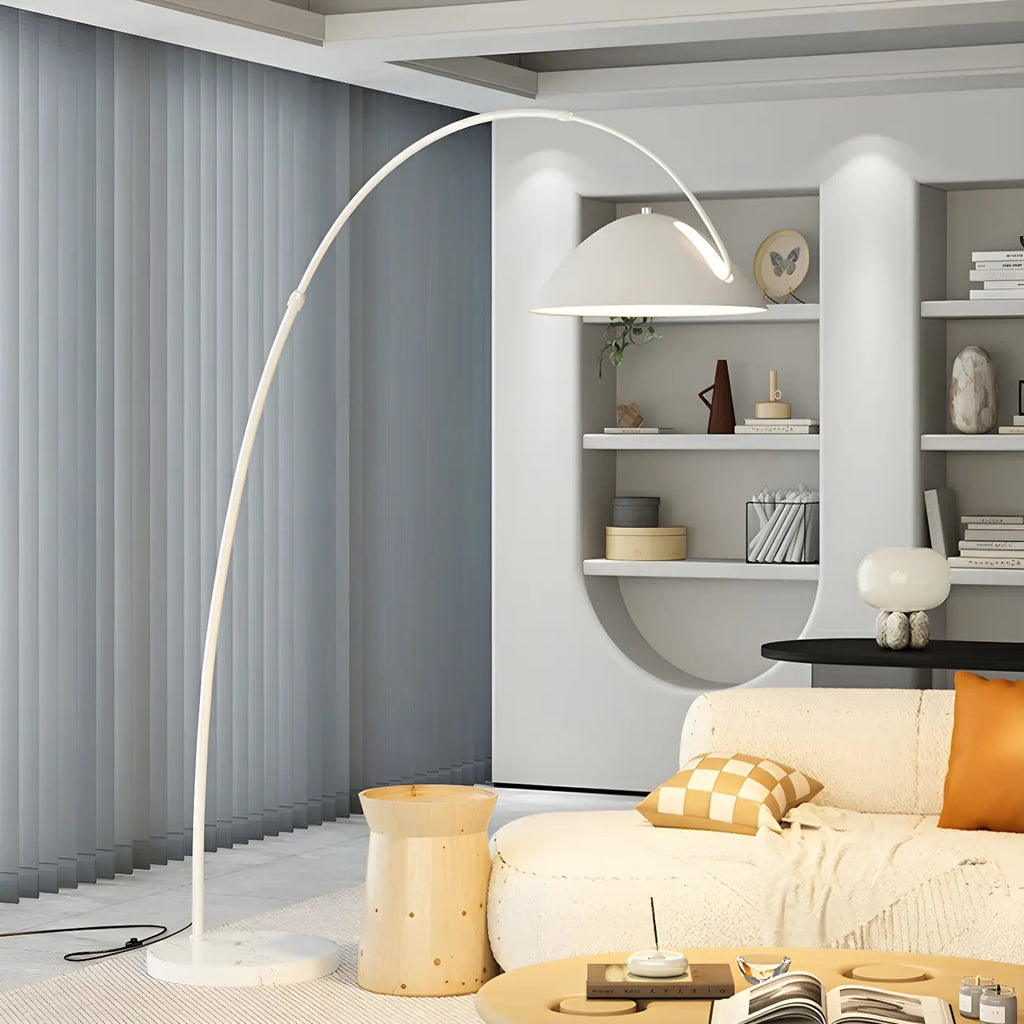 Large Modern Minimalist Adjustable Metal Arc Dome Floor Lamp