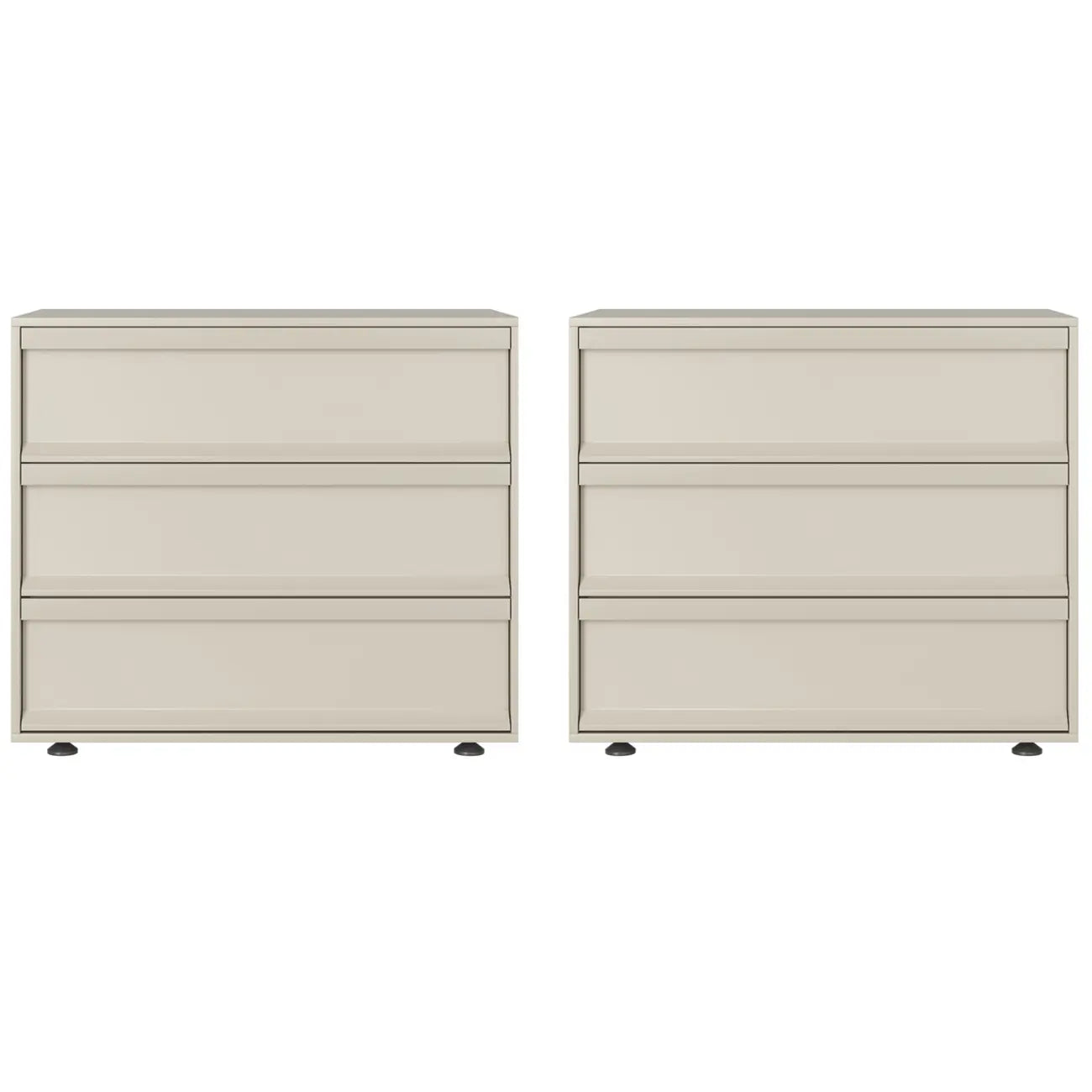 Contemporary Wooden Neat Line Olive Green 2 Drawer Nightstand
