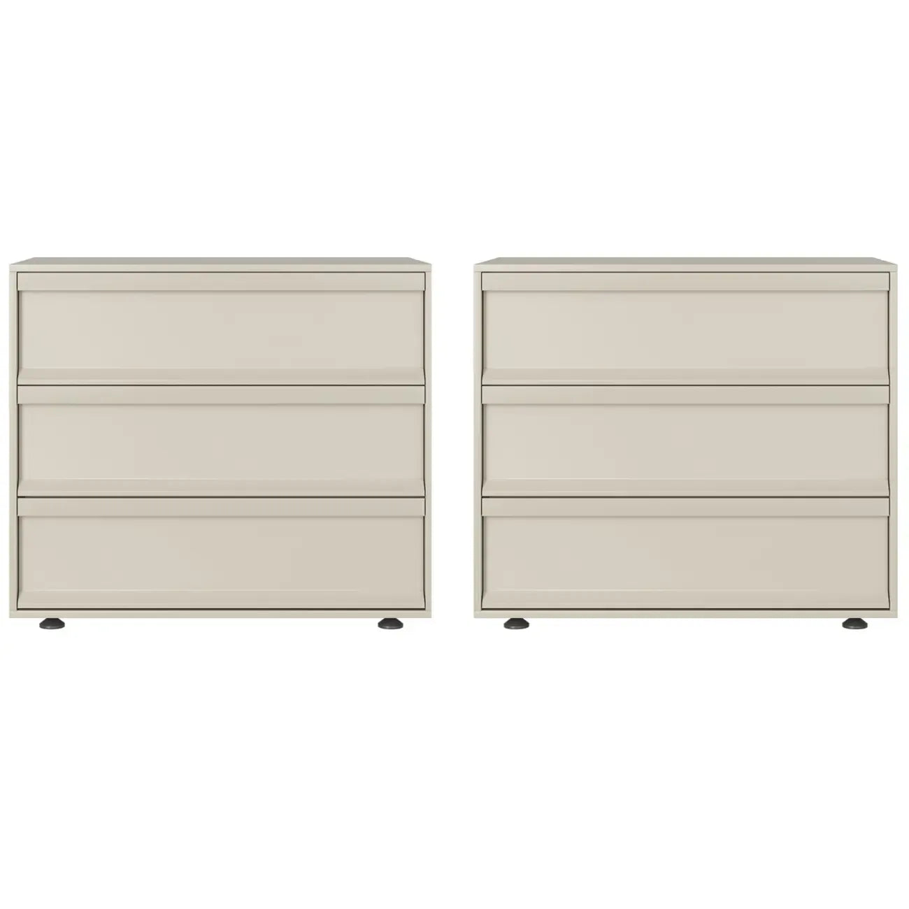 Contemporary Wooden Neat Line Olive Green 2 Drawer Nightstand