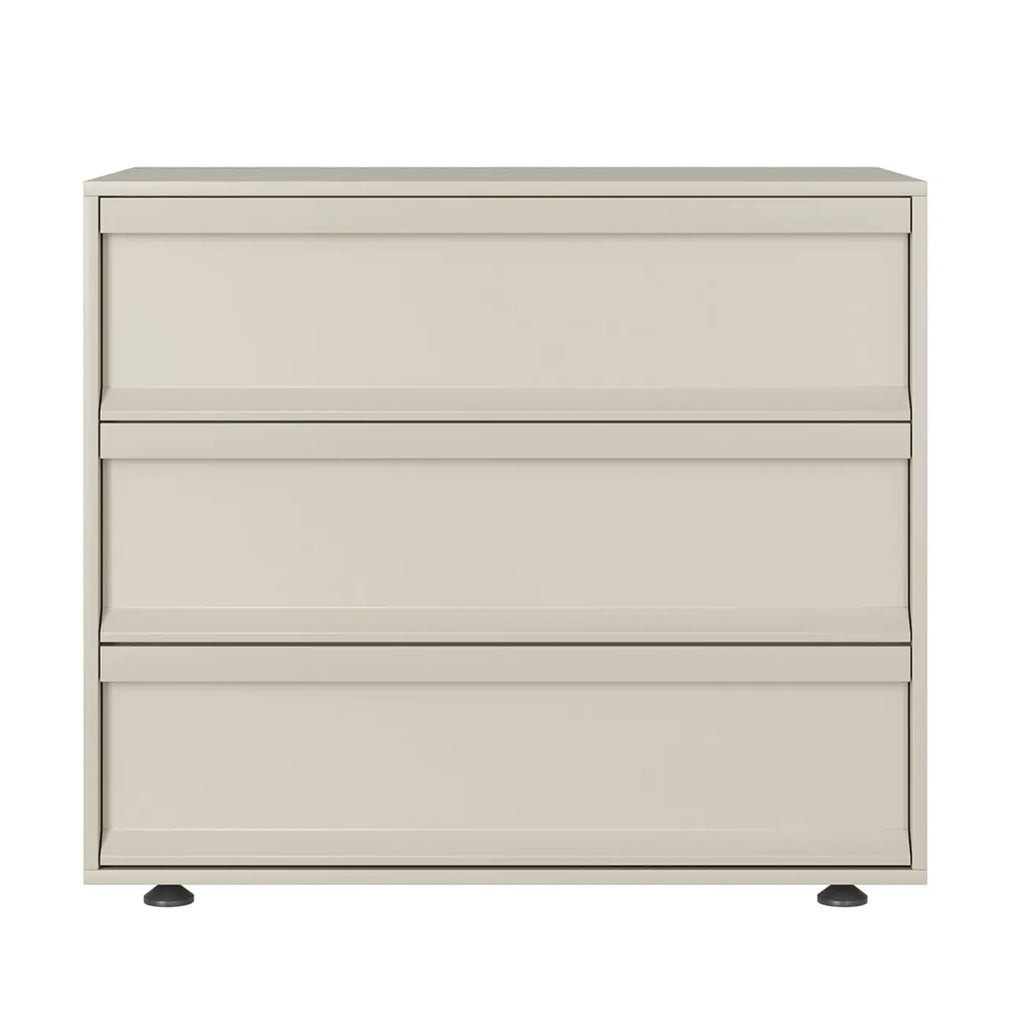 Contemporary Wooden Neat Line Olive Green 2 Drawer Nightstand