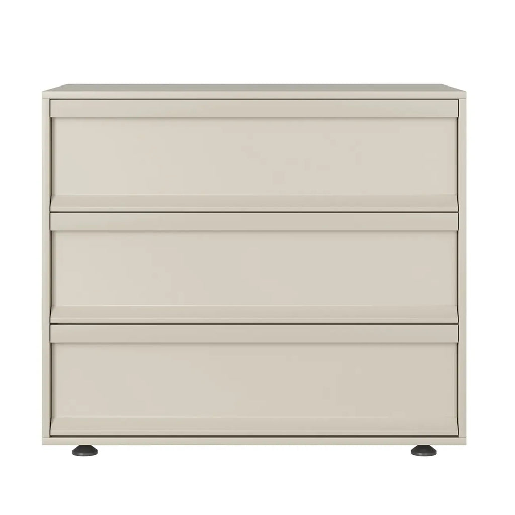 Contemporary Wooden Neat Line Olive Green 2 Drawer Nightstand