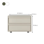 Contemporary Wooden Neat Line Olive Green 2 Drawer Nightstand