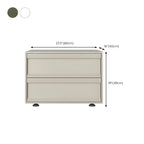 Contemporary Wooden Neat Line Olive Green 2 Drawer Nightstand