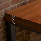 Brown Rectangular Wood Long Dining Bar Table