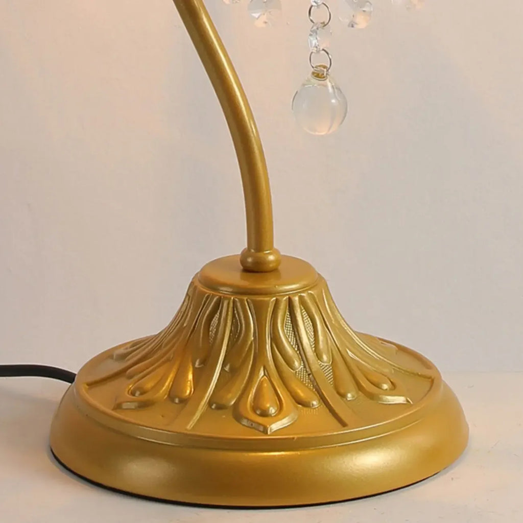 Geometric Gold LED Crystal Table Lamp for Bedroom Decor