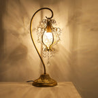 Geometric Gold LED Crystal Table Lamp for Bedroom Decor