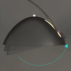 Black Adjustable Dome Shade Arc Metal Floor Lamp
