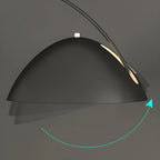 Black Adjustable Dome Shade Arc Metal Floor Lamp