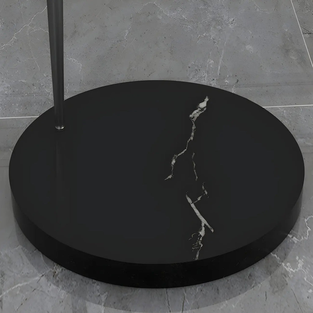 Black Adjustable Dome Shade Arc Metal Floor Lamp