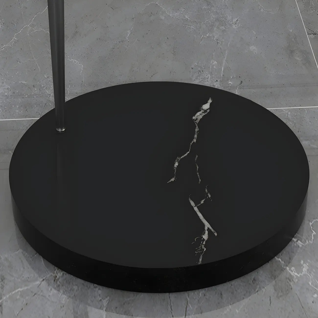 Black Adjustable Dome Shade Arc Metal Floor Lamp