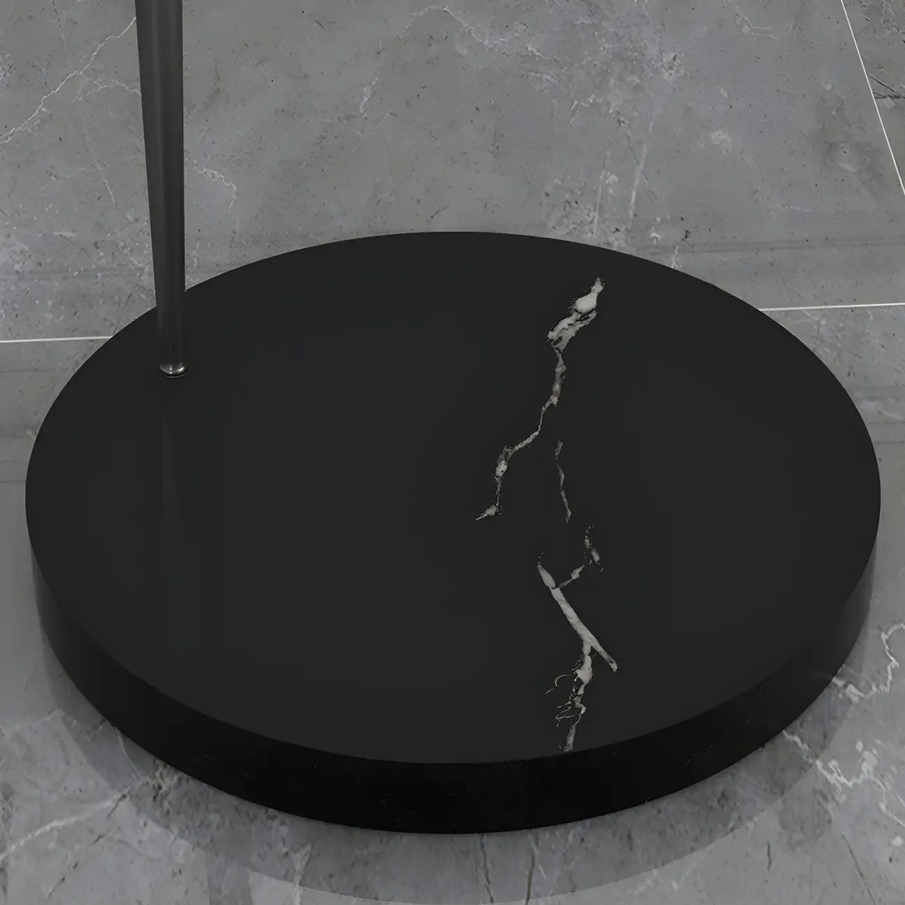 Black Adjustable Dome Shade Arc Metal Floor Lamp