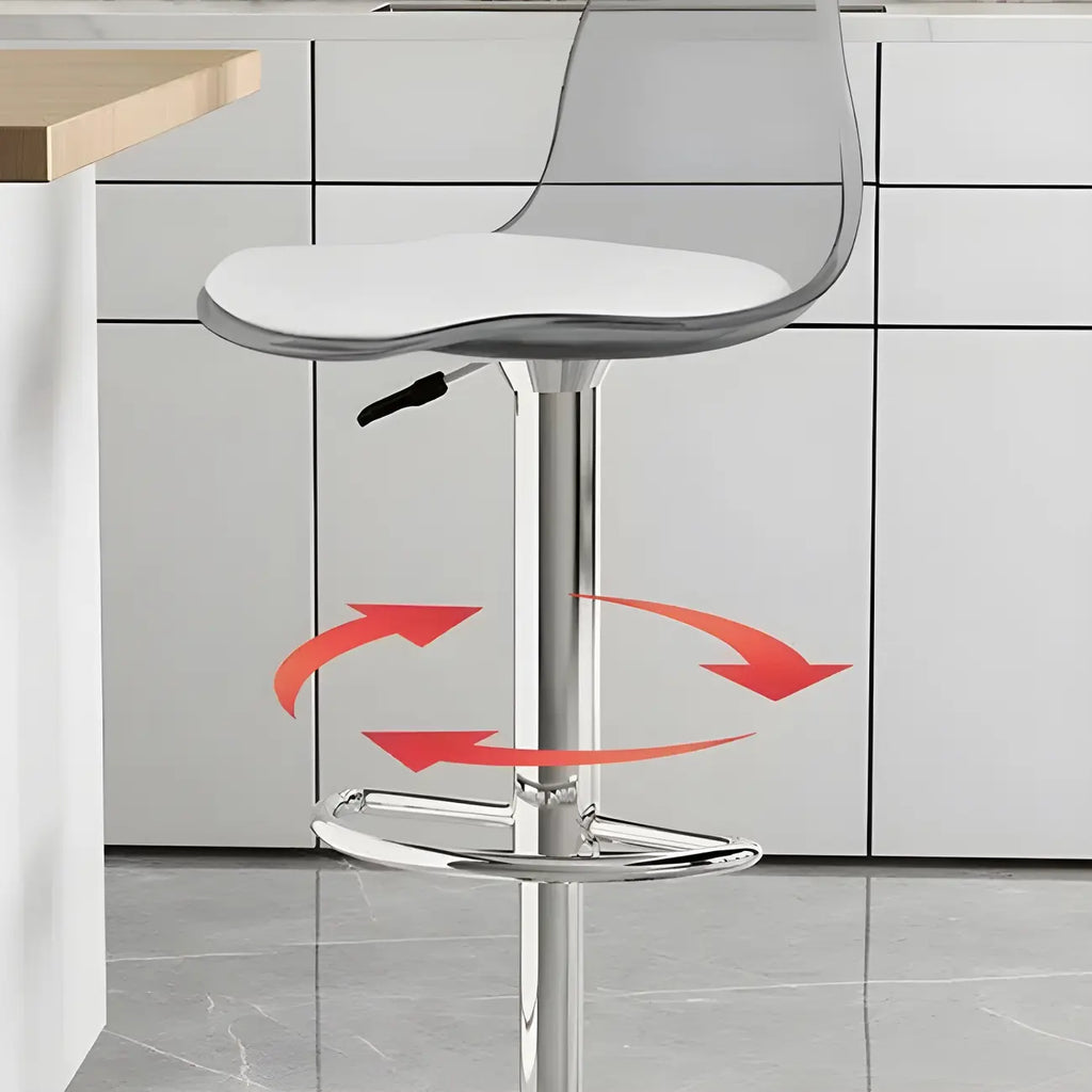 Modern Swivel Cushioned Acrylic Bar Stools with Backs