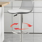 Modern Swivel Cushioned Acrylic Bar Stools with Backs