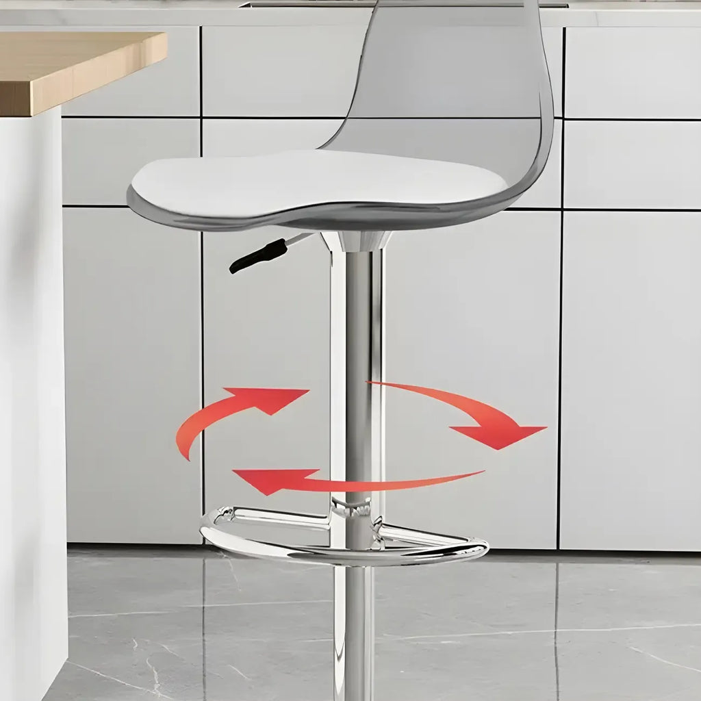 Modern Swivel Cushioned Acrylic Bar Stools with Backs