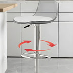 Modern Swivel Cushioned Acrylic Bar Stools with Backs