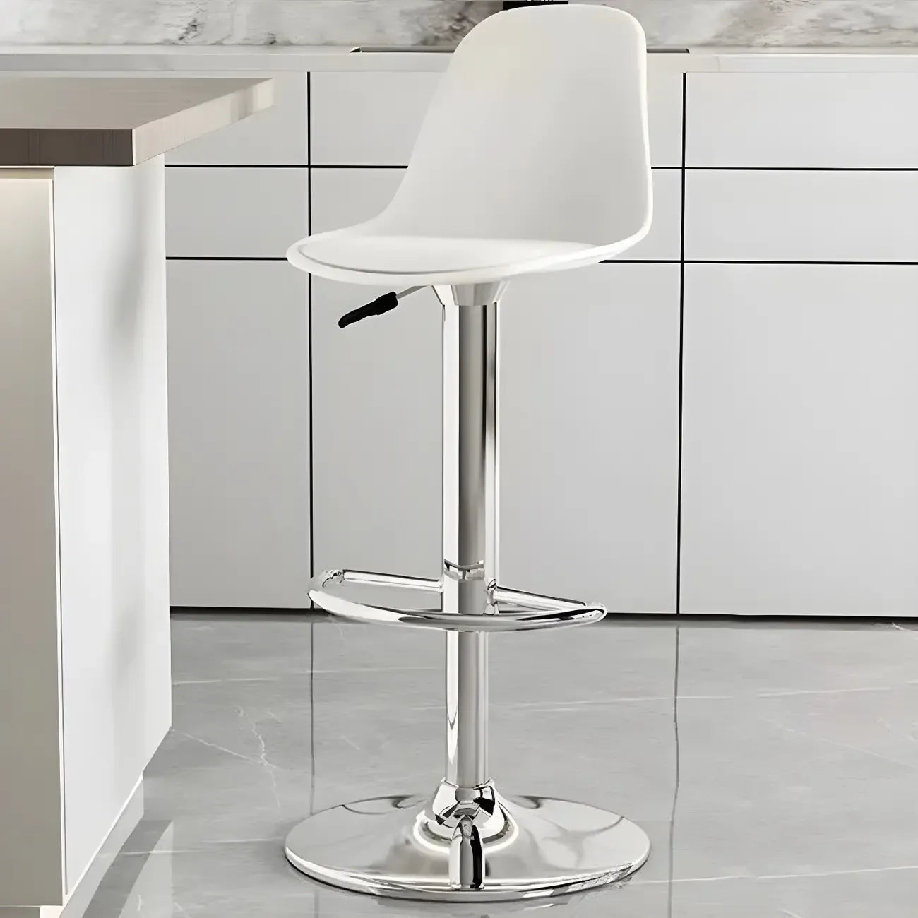 Modern Swivel Cushioned Acrylic Bar Stools with Backs