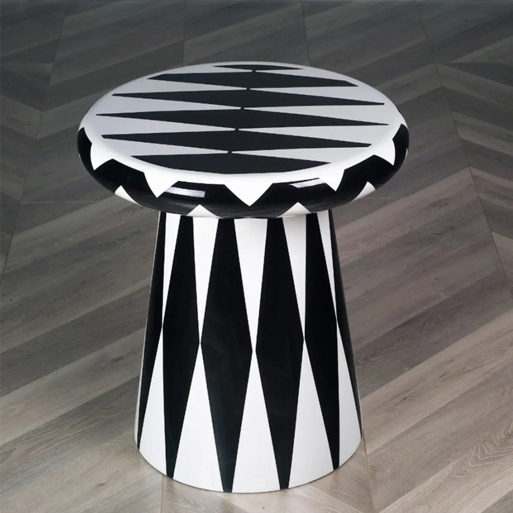 Glam Ceramic Rose Gold Round Side Table with Storage