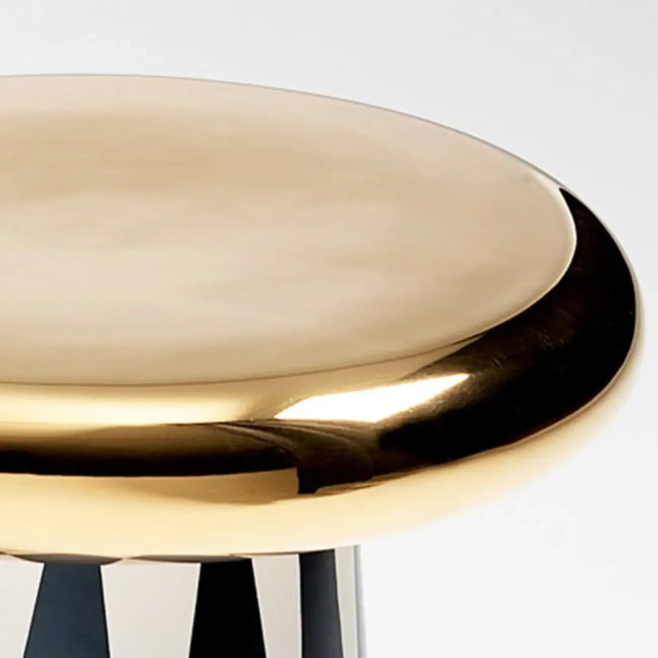 Glam Ceramic Rose Gold Round Side Table with Storage