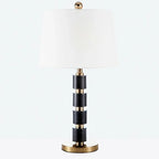 Elegant White Noble Stone Fabric Task Table Lamp