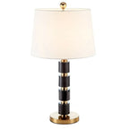 Elegant White Noble Stone Fabric Task Table Lamp