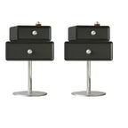 Modern Metal Wood Rotatable 2-Drawer Nightstand