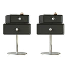 Modern Metal Wood Rotatable 2-Drawer Nightstand