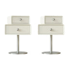 Modern Metal Wood Rotatable 2-Drawer Nightstand
